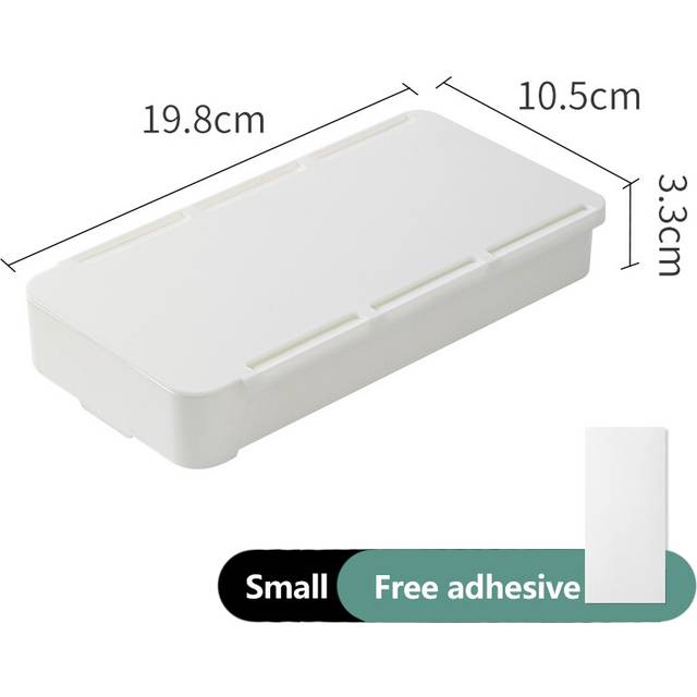 Self Stick Pencil Tray Under Desk Drawer Storage Box Hidden Stationery