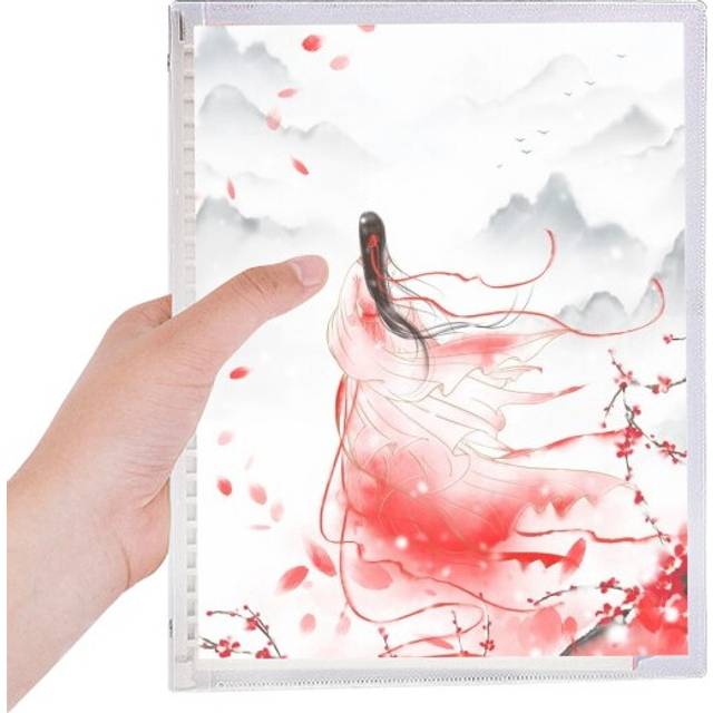 mei xue in red chinese style watercolor notebook loose  diary refillable journal statiry