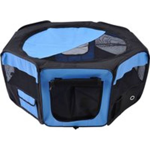 Fabric Dog Pens Pet Puppy PlayPen Dog Crate?37cmx37cmx95cm-Blue/Black