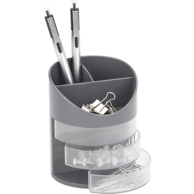"Realspace 6-Compartment Desk Organizer with  4-3/4""""""""H x 4-3/4""""""""W x 3-3/4""""""""D  Gray"