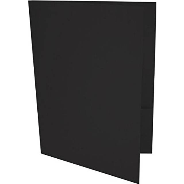 "LUXPaper 9"""" x 12"""" Presentation Folders  Two Pocket  Black Linen  100"