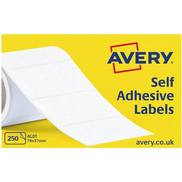 Avery Self Adhesive Address Mailing Labels on a Roll, 250 Per Roll, (AL01), White