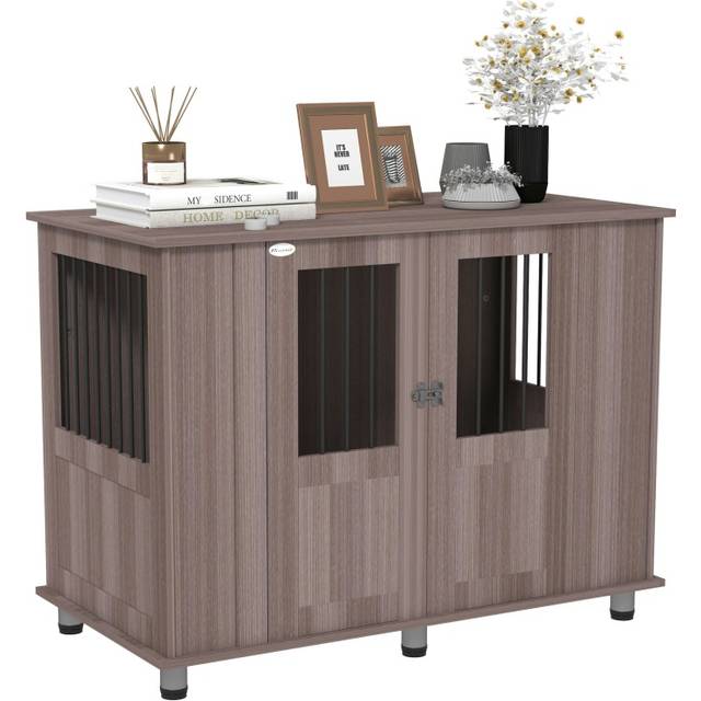 PawHut Dog Crate Kennel Cage for Extra Large Dog, Indoor End Table, Purple