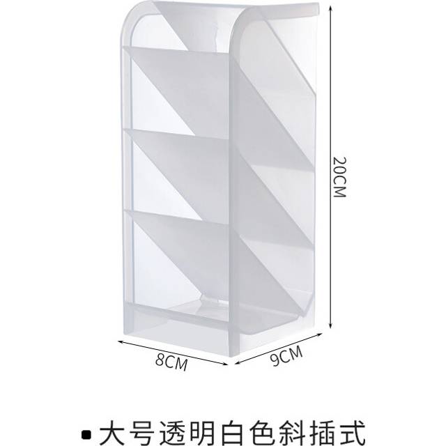 (L white) Desk Pen Holder Pencil Makeup Organizer Desktop Organizer for Cosmetics