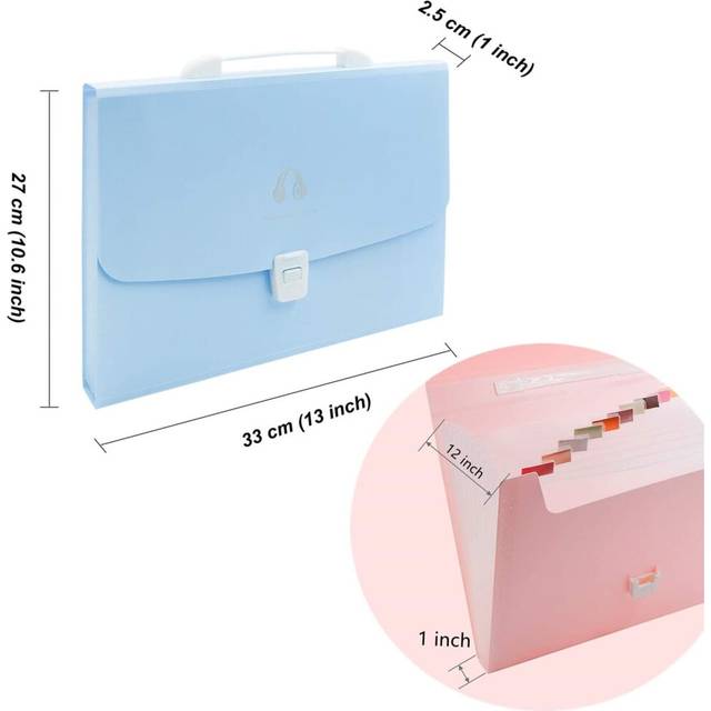 4 Pack Accordion File Organizer,13 Pockets Accordion File Folder/Expanding File Folder A4 Letter Size, Office, Home