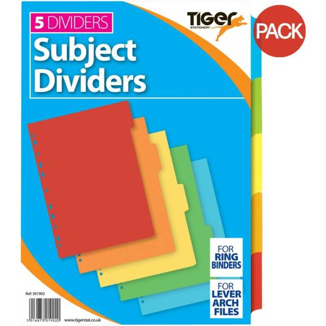 Tiger Stationery A4 Index Dividers (Pack of 50) - Multicoloured - one size