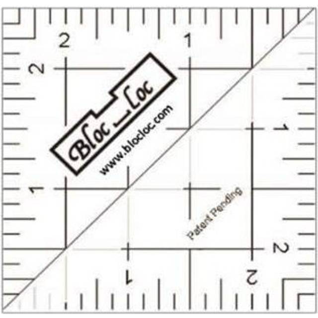 "Bloc Loc~2.5"""" Half Square Triangle Ruler  Acrylic Ruler"