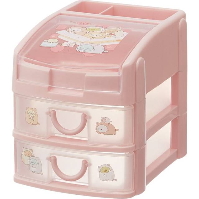 Mini Chests Desk Storage Organizer Pink Plastic Drawers - Desk Drawer Organizer Makeup Organizer Office Organization and Storage - Desk Accessories Ae