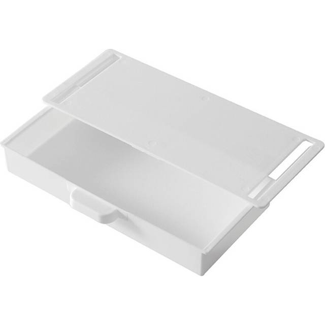 (White) Under Desk Drawer Organizer Hidden Desktop Storage Box for Office Pen
