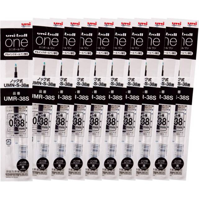 Mitsubishi Pencil Uni-Ball One Gel Ballpoint Pen Refill  0.38  Black  10 Pieces  Hako UMR38S.24