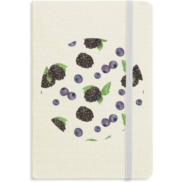 Blueberry Fruit Watercolor Illustration Pattern Notebook Official Fabric Hard Cover Classic Journal Diary