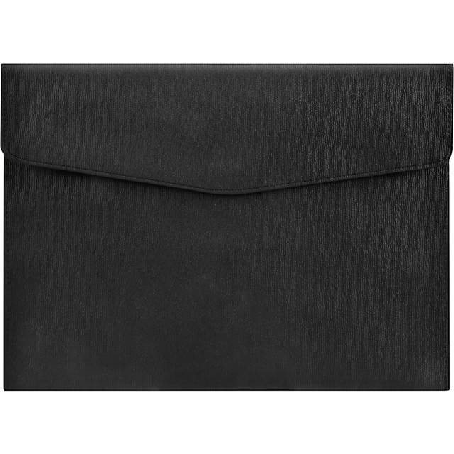 PU Leather A4 File Folder Document Holder Waterproof (Black)