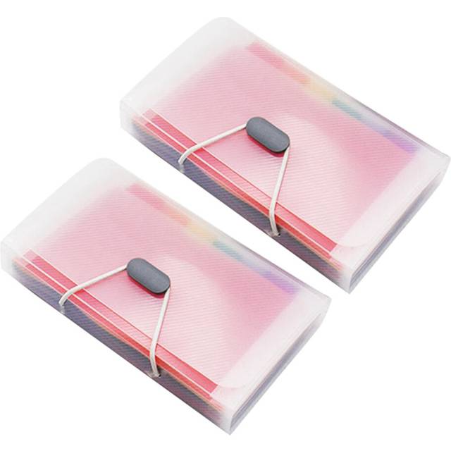 2X New Office A6 Expanding File Folder Wallet Organ Bag 13 Layer Rainbow Hang Rope Type Filing Products