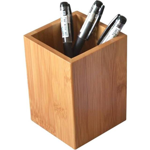 Bamboo Wood Desk Pen Pencil Holder Stand Multi Purpose Use Pencil Cup Pot Desk Organizer