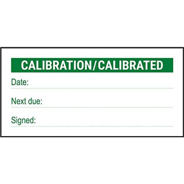 VSafety Write - On - Calibration/Calibrated Sticker - Green - 51x25mm (Roll of 250)