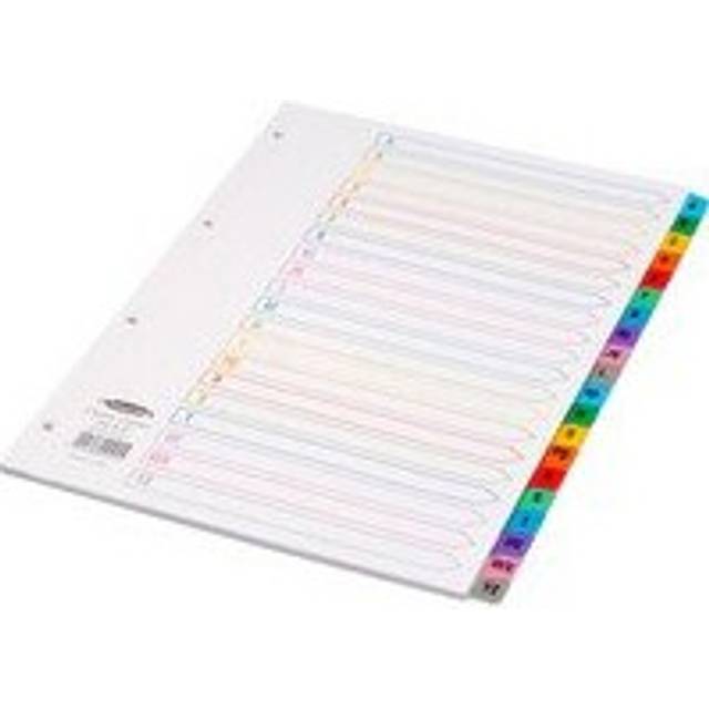 Pukka Pad A4 Mylar Dividers - Alphabetised and Colour Coded Tabs with 4-Hole Punch Compatibility - 1 Pack of 20 Dividers, Letters A-Z