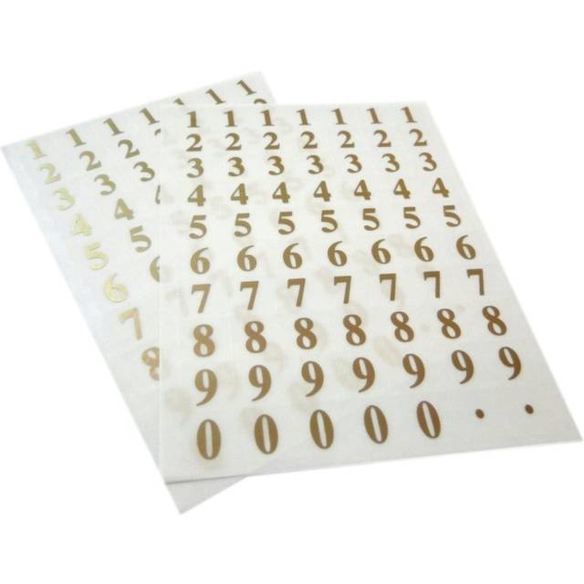 280 Sticky Holographic 8mm Gold Numbered Labels 1 To 0 Self Adhesive Stickers