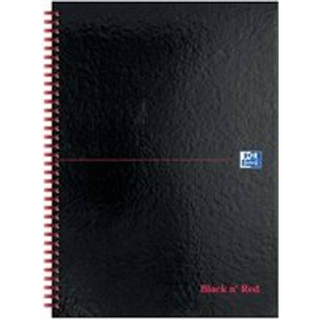 Black n Red Wirebound Glossy Hardback Notebook Ruled 140 Pages