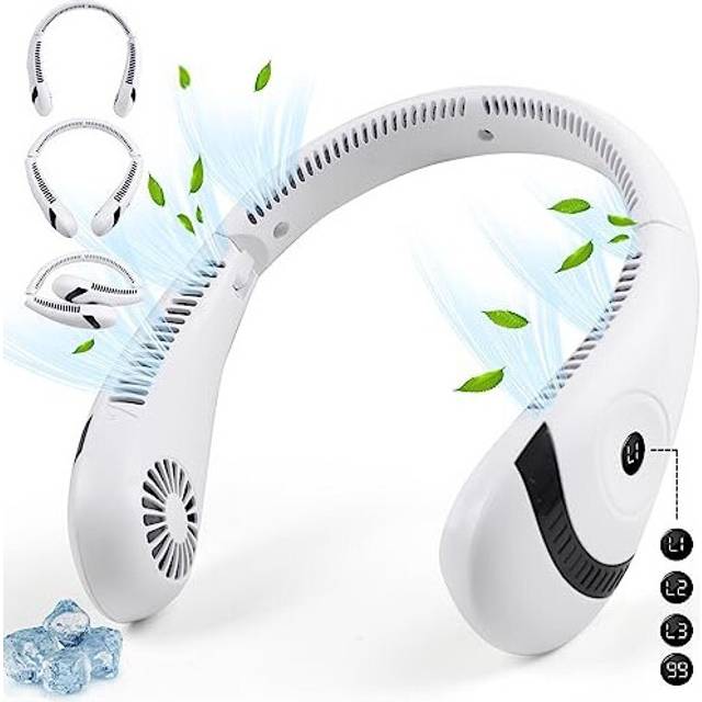 Portable Neck Fan,5000mAh 3 Speeds Adjustment 360 Cooling USB Wearable Fan Foldable Bladeless Neck Fan Rechargeable Neck Fan For Sports Outdoor