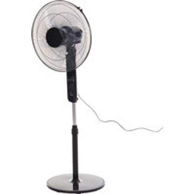 HOMCOM Oscillating Floor Fan W/ Remote Control-Standing Cooling Machine Indoor Air Refresher w/ Adjustable Height, Speed Mode, Black Aosom UK
