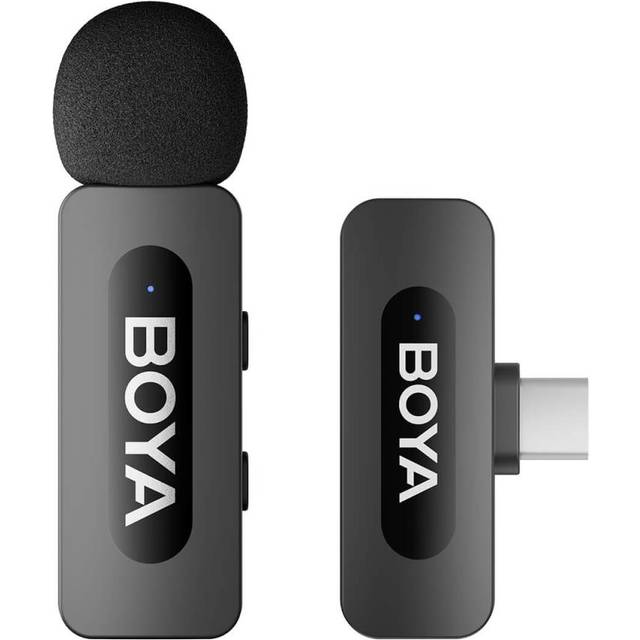 BOYA BY-V Wireless Lavalier Microphone for iPhone 15/16 Series Samsung TECNO REDMI Type-c Devices