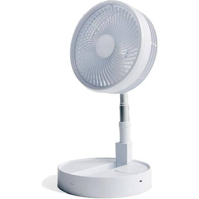 Lifemax Adjustable Height Rechargeable Folding Desk Fan 19cm - White - 20 x 20 x 10.3cm