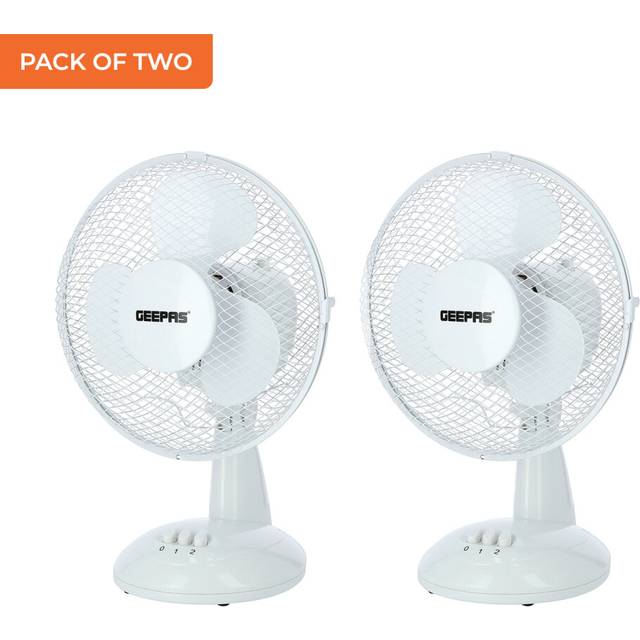 Geepas 9 Inch Desk Fan Oscillating Portable Rotating, Pack of 2