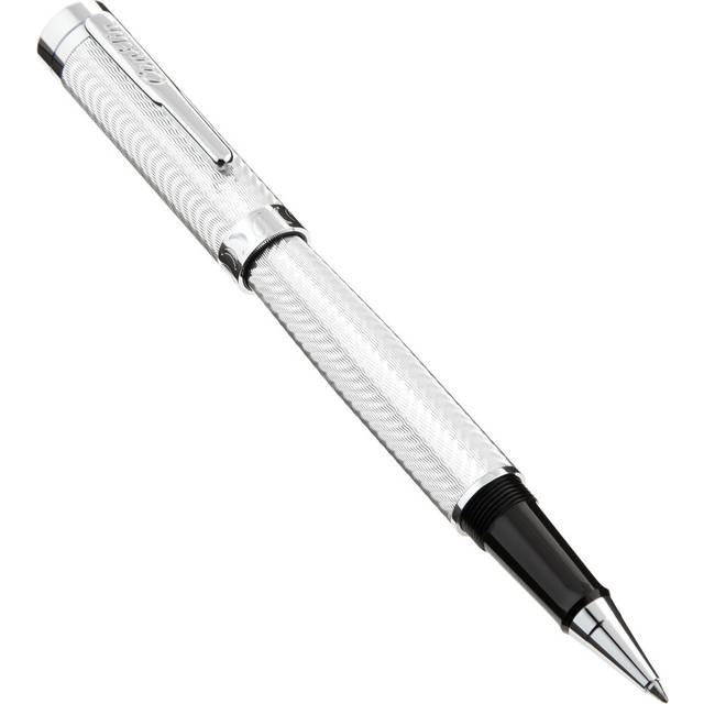 Conklin Herringbone Signature Rollerball Pen - Silver with Chrome Trim  Intricate Engraved Design  Refillable for Smooth Writing  Ideal Gift