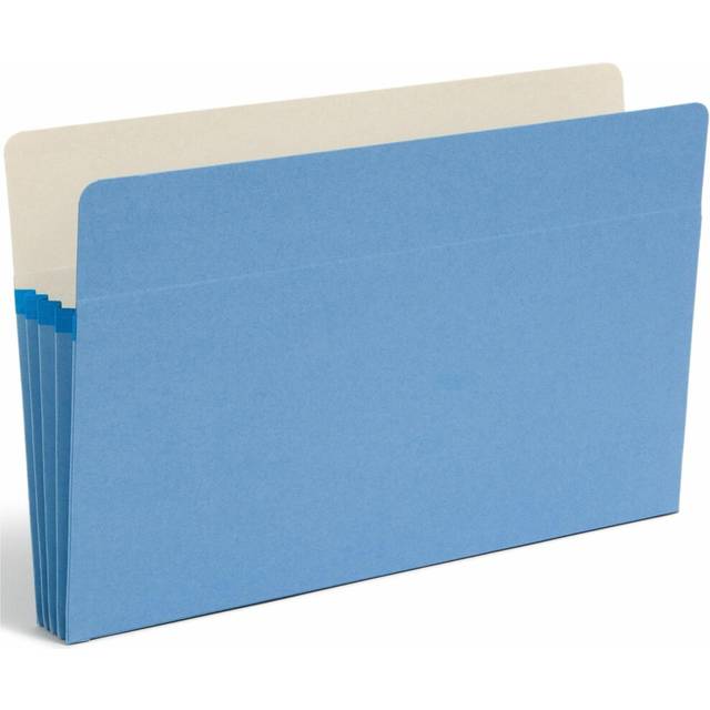 "Smead File Pocket Expanding Color Pockets  3 1/2"""" Expansion  Legal Size  Blue"