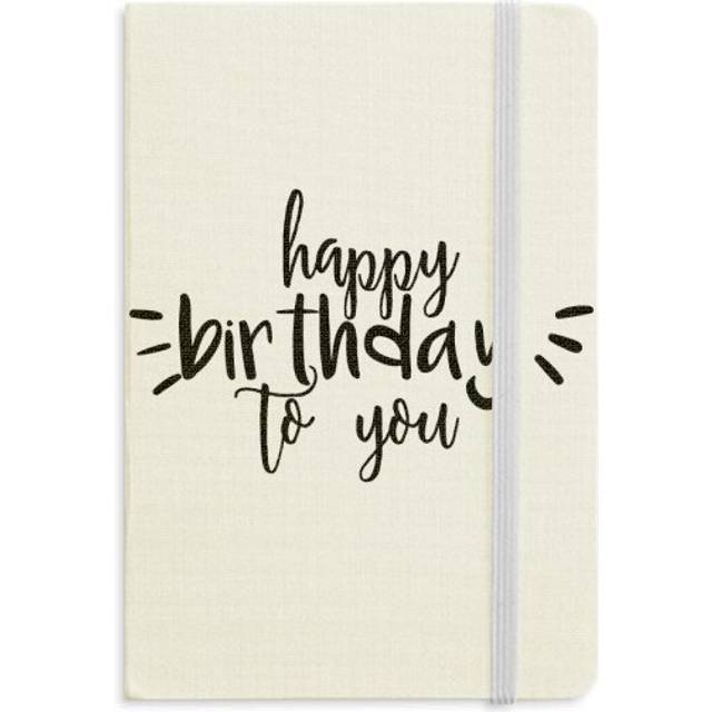 Happy Birthday Celebrate Quote Notebook Fabric Hard Cover Classic Journal Diary