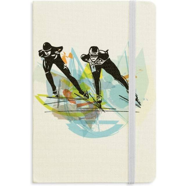 Sport Speed Skating Athletes Watercolor Notebook Official Fabric Hard Cover Classic Journal Diary