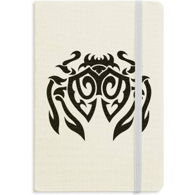 Black Illustration Spider Insect Pattern Notebook Official Fabric Hard Cover Classic Journal Diary