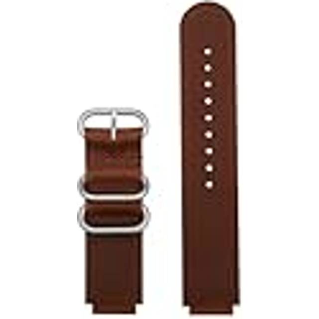 Qgsaghty Vintage läder klockarmband Ersättningsklockarmband 18mm svart brunt armband, Brun, 18mm