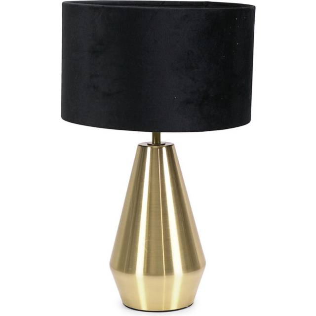 Jax Dimmable Touch Table Lamp with Velvet Drum Shade - Black (26.5cm H X 17.5cm W X 61.5cm D)