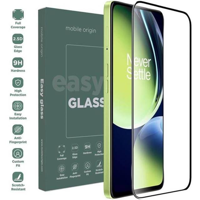 OnePlus Nord CE 3 Lite (5G) Mobile Origin EasyGlass Skärmskydd - Genomskinlig / Svart Kant