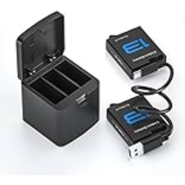 GoPro Hero 13-batteri, 2 000 mAh batterier och 3-kanals USB-batteriladdare, kompatibel med GoPro Hero 13-kameror
