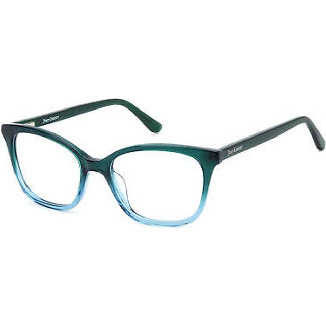 Juicy Couture JU 262 QJD Women's Eyeglasses Blue Size 52 (Frame Only) - Blue Light Block Available - Transparent Faded Forest Green Sky Blue (52)