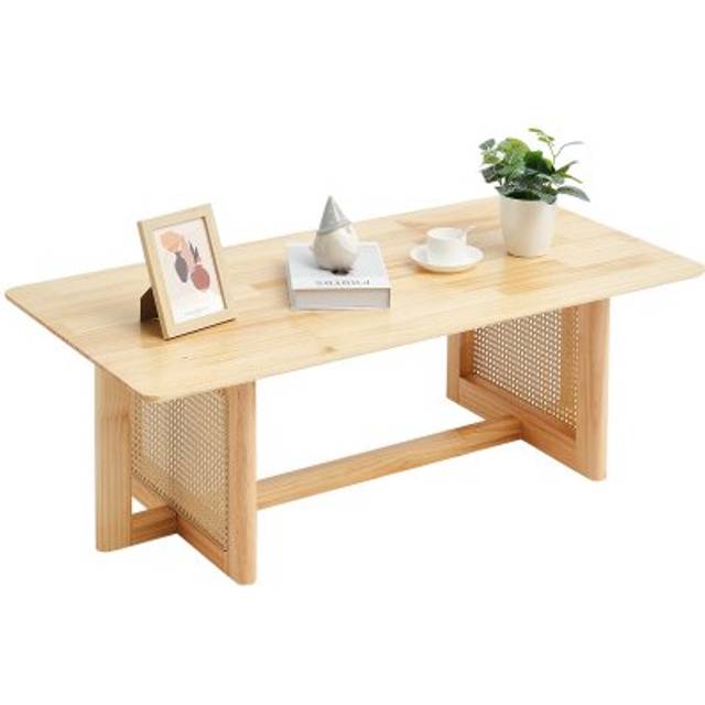 VEVOR Rattan-Couchtisch Rechteckig 1-stufig Wohnzimmer Gartentisch 120cm