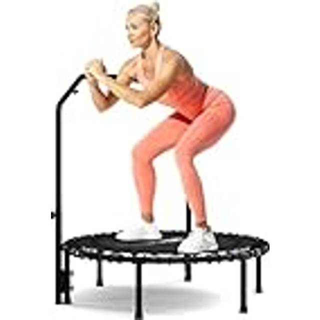 Jumpzylla Fitness Studsmatta 40 tum eller 48 tum | Vikbar mini-studsmatta för vuxna med justerbart handtag | hållbar, tyst, lågeffektiv träningsutrustning för inomhus- och hemträning (250 kg