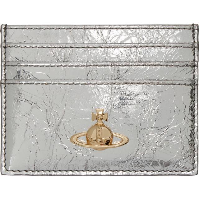 Vivienne Westwood Silver Flat Metallic Crinkle Card Holder - SS25-Q401 - UNI