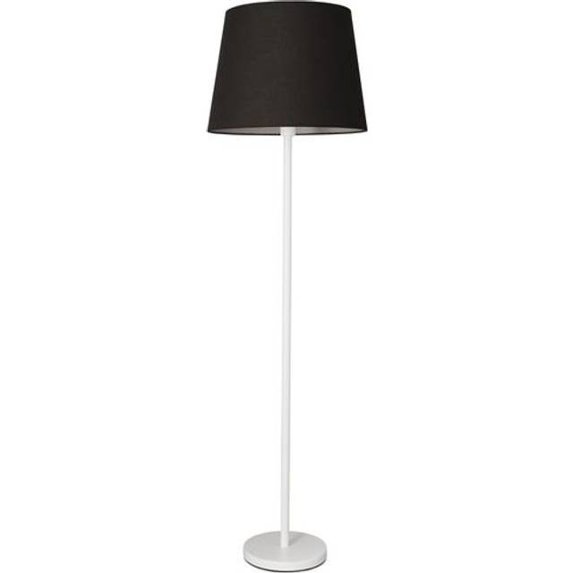 ValueLights Charlie Black Tapered Shade White Single Stem LED Floor Lamp - 148 x 45 x 45cm