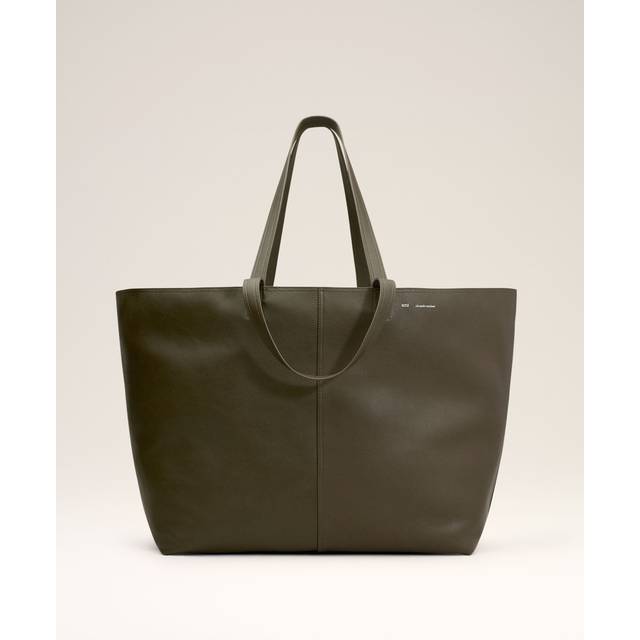 Maxi Tote Bag Brown Grained Leather