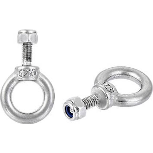 Lifting Eye Bolt M4 X 11mm Male Thread With Hex Screw Nut Stainless Steel 2 Sets