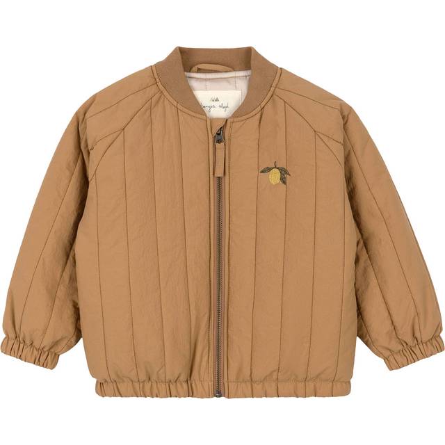 Juno Lemon Embroidered Quilted Bomber Jacket (Tobacco), 2 Years (92cm)