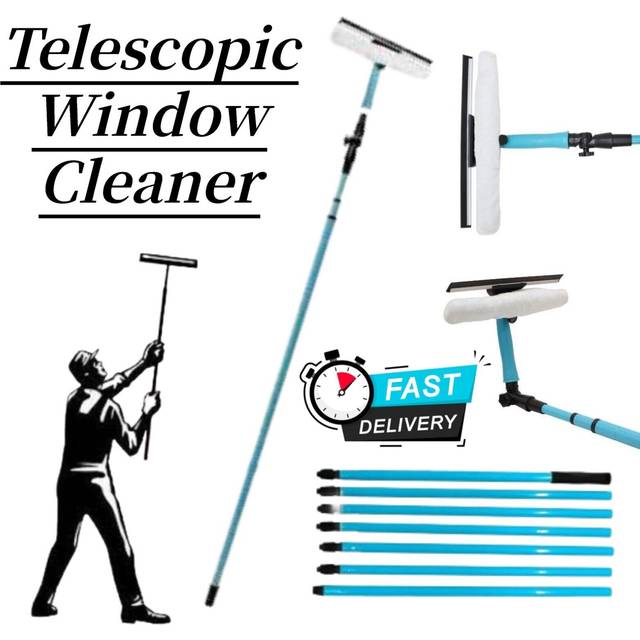 3.5m extendable window cleaner kit – telescopic long pole for clean glass uk