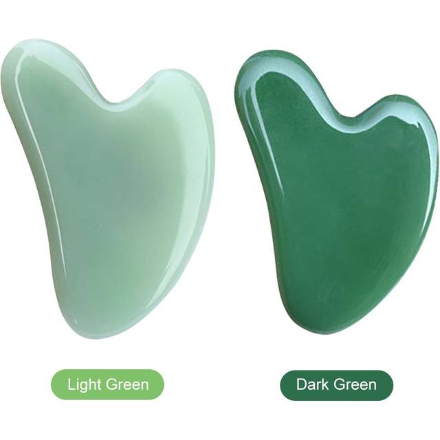 Gua Sha skrapande massageverktyg Naturlig jadesten Guasha Board Gua Sha ansiktskroppsverktyg för SPA ljusgrön färg