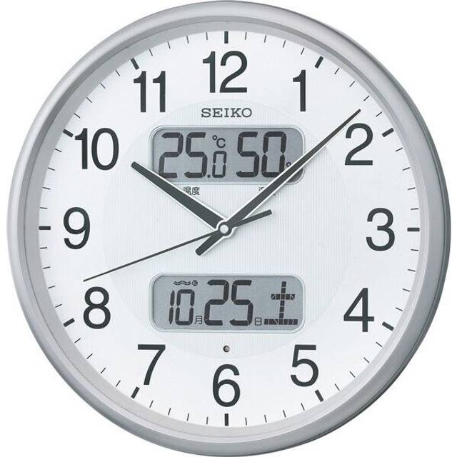 Seiko wall clock radio wave analog silver metallic kx383s