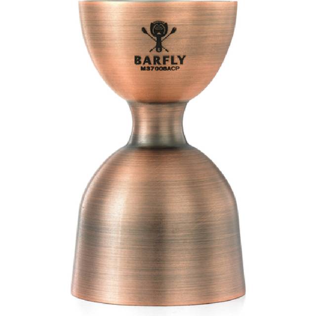 Barfly M37006ACP Heavy-Duty Straight Rim Bell Jigger  1 oz x 2 oz  Antique Copper