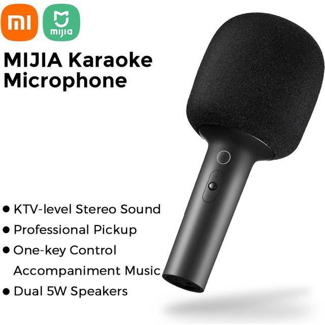 Xiaomi MIJIA Karaoke Microphone Wireless BT 5.1 Mic w/DSP Chip/Noise Cancellation/Stereo mörkgrå färg