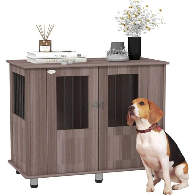 PawHut Dog Crate Kennel Cage - Indoor End Table - Purple - Medium | TJ Hughes